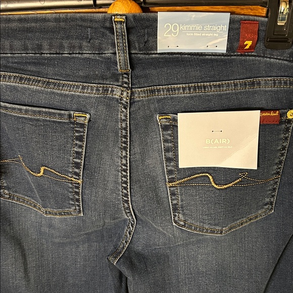 7 For All Mankind Kimmie Straight B(Air) Duchess Dark Blue Women's Jeans Sz 29 - Picture 8 of 13